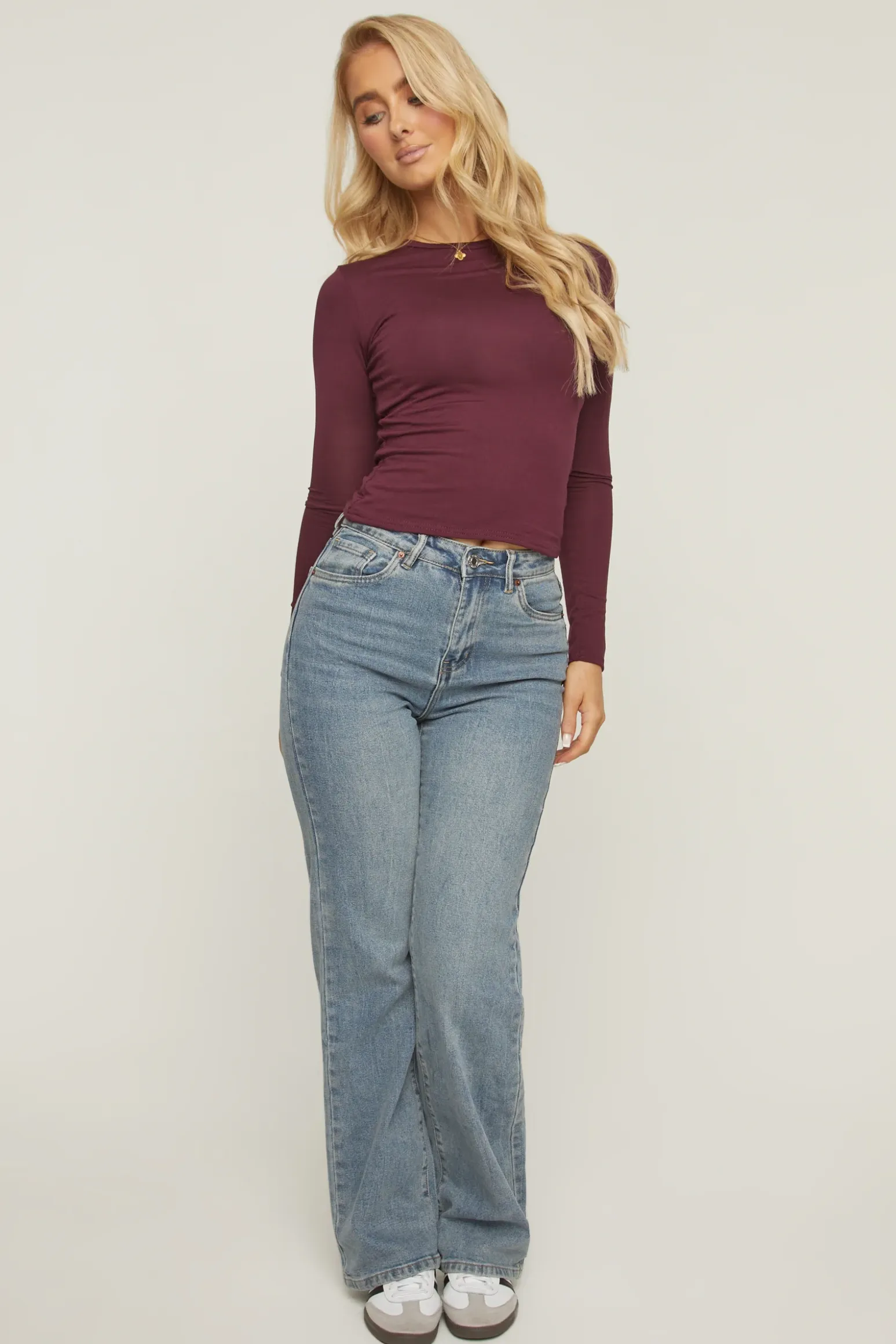 Rebellious Fashion Acid Blue Washed Stretch Straight Leg Jeans - Scarlett
