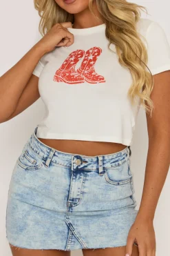 Rebellious Fashion Acid Wash Blue Denim Mini Skirt - Melania