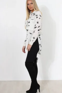 Rebellious Fashion Alena White Print Shirt