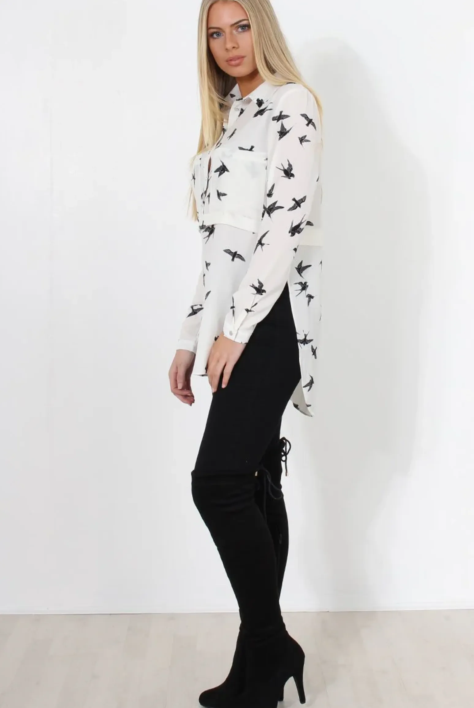 Rebellious Fashion Alena White Print Shirt