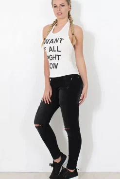 Rebellious Fashion Alex White Slogan Crop