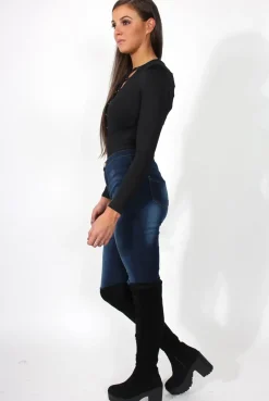 Rebellious Fashion Alia Black Tie Front Bodysuit