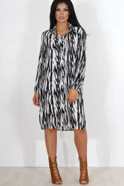 Rebellious Fashion Alva Black & White Shirt Dress