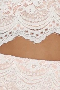 Rebellious Fashion Apricot Lace Cropped Co-ord - Tacy