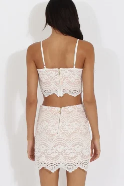 Rebellious Fashion Apricot Lace Cropped Co-ord - Tacy