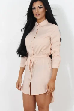 Rebellious Fashion Archer Beige Shirt Dress
