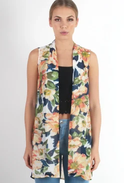 Rebellious Fashion Ashleigh Floral Sleeveless Jacket