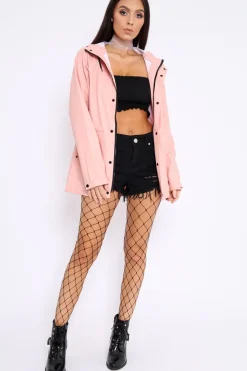 Rebellious Fashion Baby Pink Hooded Rain Jacket - Fox