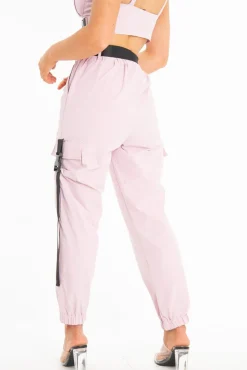 Rebellious Fashion Baby Pink Utility Buckle Trouser - Zarie