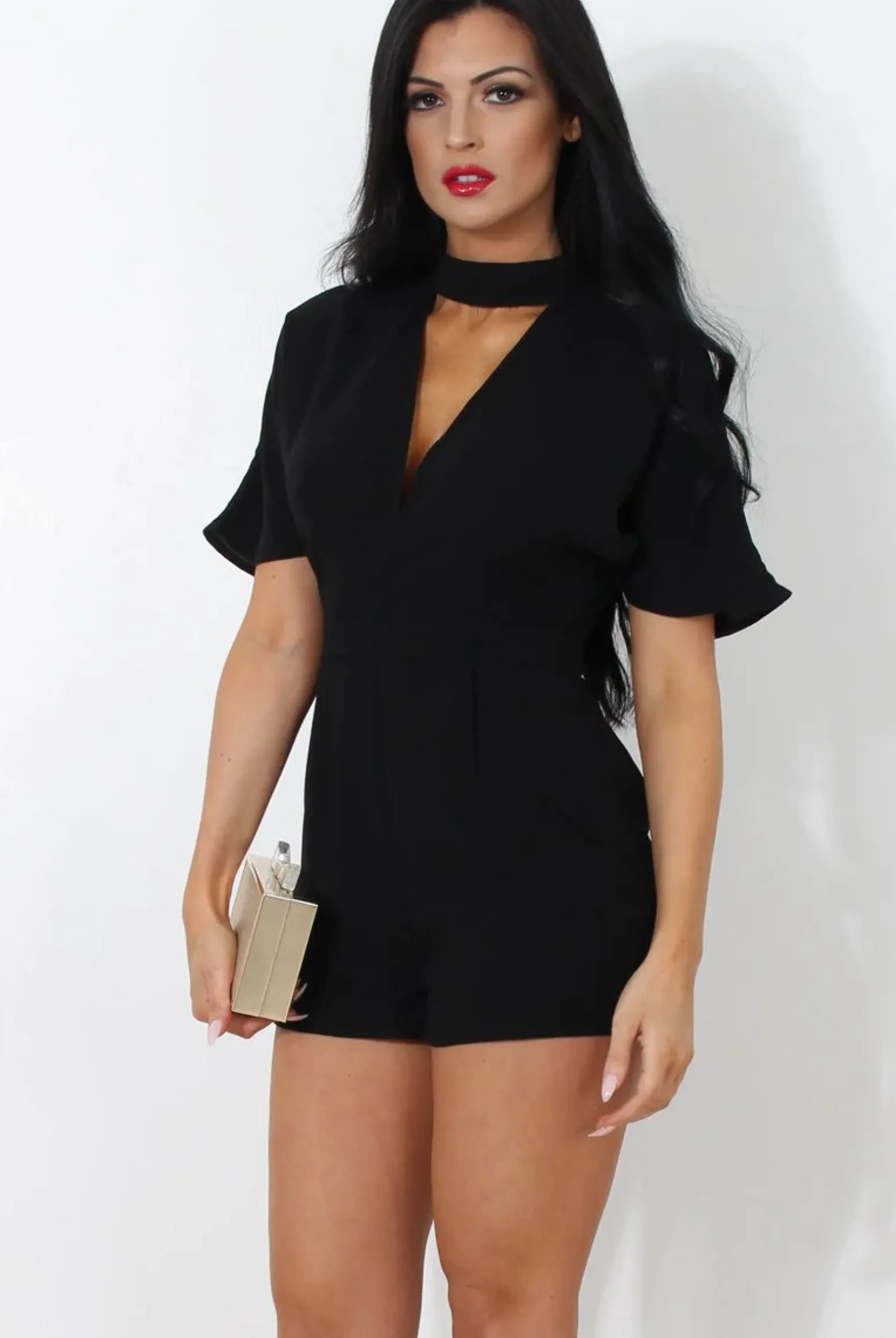 Rebellious Fashion Ballon Black V Front Playsuit