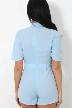Rebellious Fashion Ballon Blue V Front Playsuit