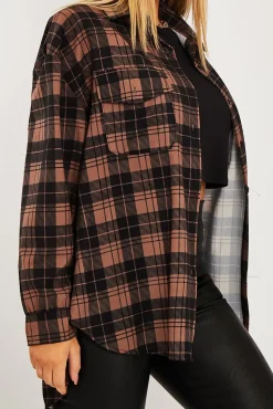 Rebellious Fashion Beige Checked Pocket Front Shirt - Haily