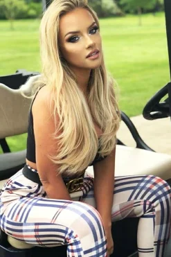 Rebellious Fashion Beige Check Tapered Trousers - Jasmyn