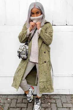 Rebellious Fashion Beige Chunky Knit Roll Neck Loungewear Co-Ord - Imara