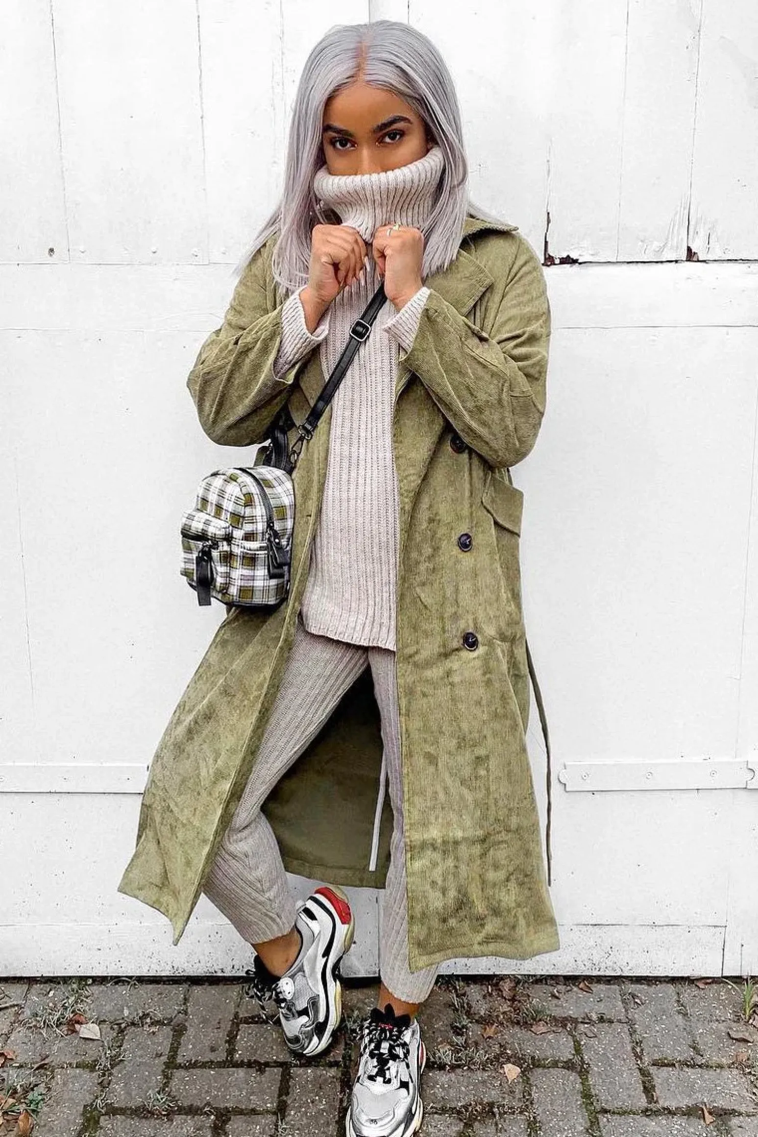 Rebellious Fashion Beige Chunky Knit Roll Neck Loungewear Co-Ord - Imara