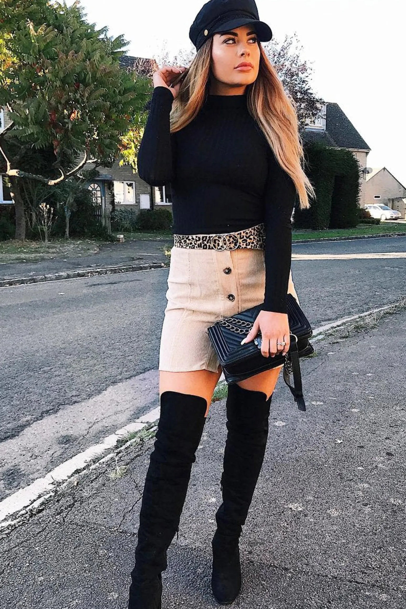 Rebellious Fashion Beige Corduroy Button Front Mini Skirt - Elcie