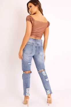 Rebellious Fashion Beige Faux Leather Corset Style Crop Top - Julisa