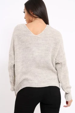 Rebellious Fashion Beige Knot Knit Jumper - Kerri