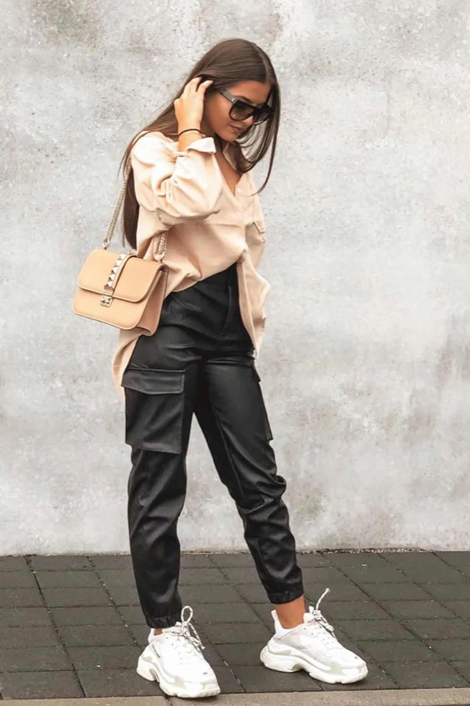Rebellious Fashion Beige Oversized Utility Pocket Corduroy Shirt - Aaliah