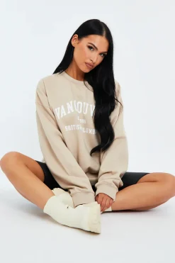 Rebellious Fashion Beige Oversized Vancouver Sweatshirt - Kyran