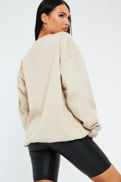 Rebellious Fashion Beige Oversized Vancouver Sweatshirt - Kyran