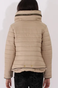 Rebellious Fashion Beige Padded Coat - Zara
