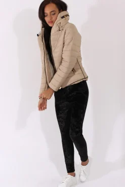 Rebellious Fashion Beige Padded Coat - Zara