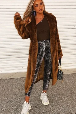 Rebellious Fashion Beige Snake Coated Zip Front Trousers - Destynie