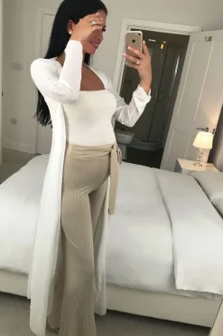 Rebellious Fashion Beige Wide Legged Pleated Trousers - Chantel
