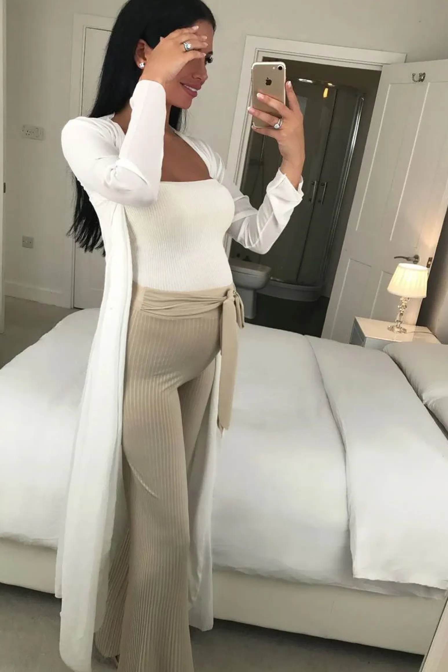 Rebellious Fashion Beige Wide Legged Pleated Trousers - Chantel