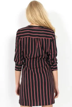Rebellious Fashion Bernice Black and Red Striped Shirt