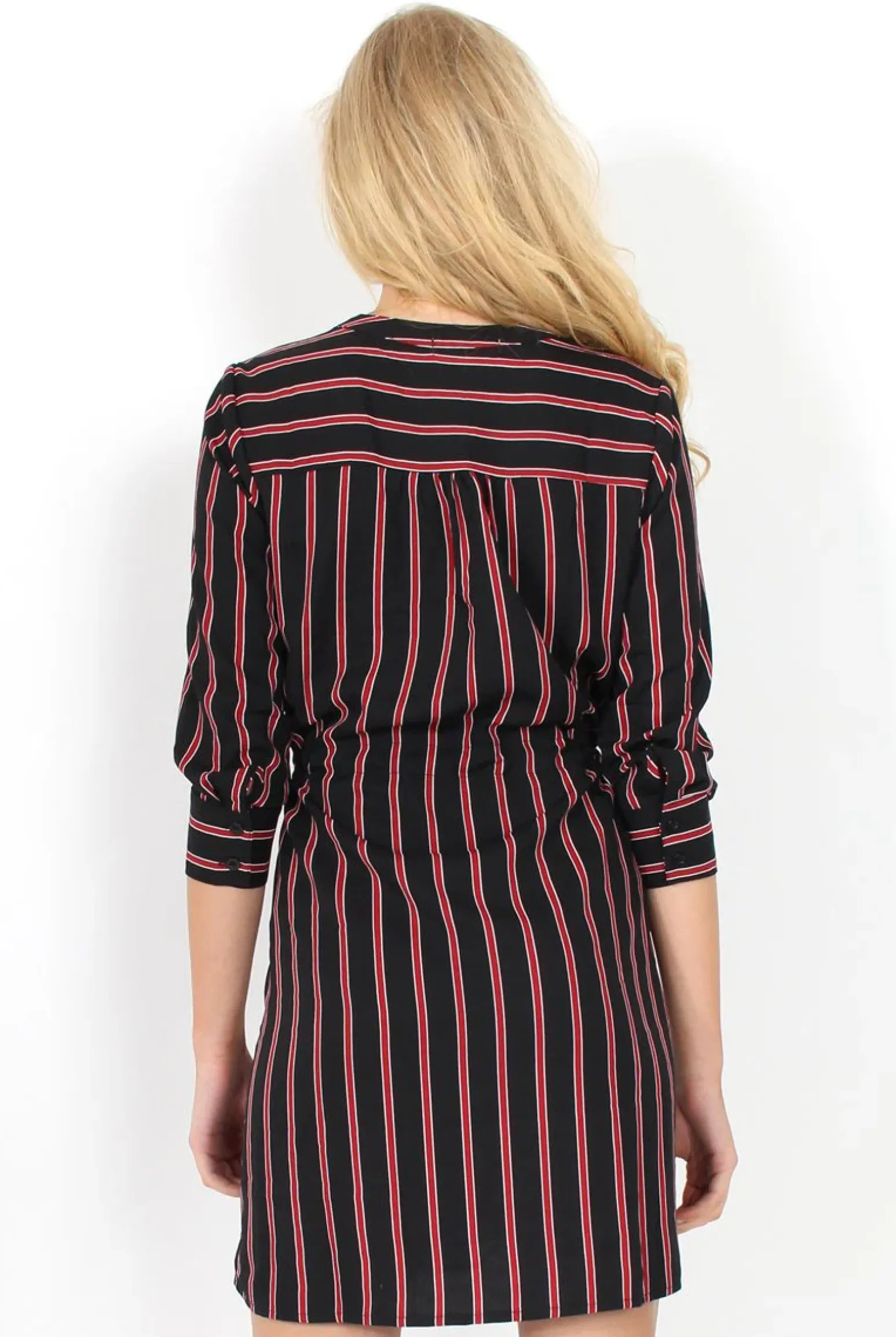 Rebellious Fashion Bernice Black and Red Striped Shirt