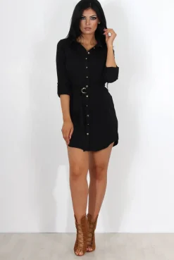 Rebellious Fashion Bethan Black Shirt Dress