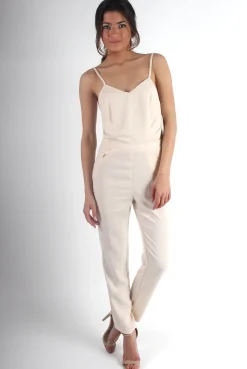 Rebellious Fashion Bethan Apricot Low Tie Back Jumpsuit