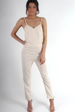 Rebellious Fashion Bethan Apricot Low Tie Back Jumpsuit