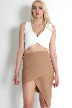 Rebellious Fashion Billy Camel Asymmetric Skirt