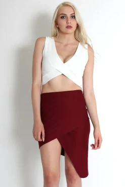 Rebellious Fashion Billy Wine Asymmetric Skirt
