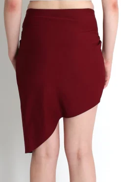 Rebellious Fashion Billy Wine Asymmetric Skirt