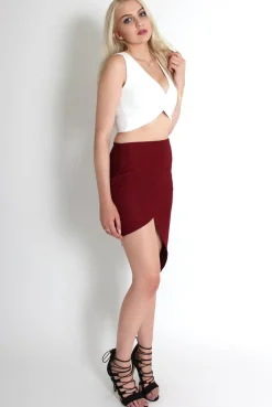 Rebellious Fashion Billy Wine Asymmetric Skirt