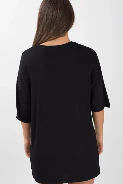 Rebellious Fashion Black Anarchy Cut Out Pin Detail T-Shirt Dress - Lollie