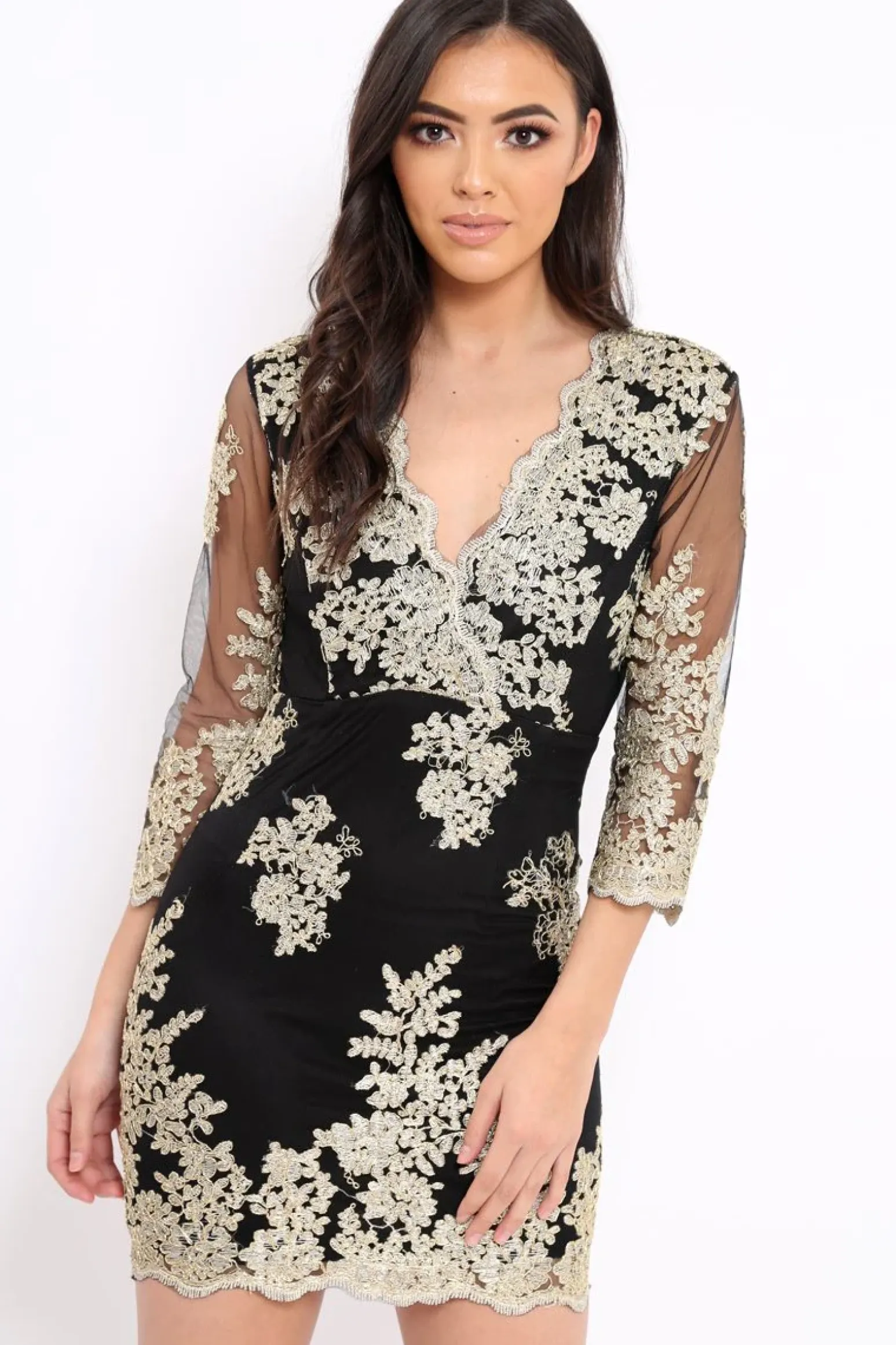 Rebellious Fashion Black And Gold Lace Up Back Mini Dress - Cloe