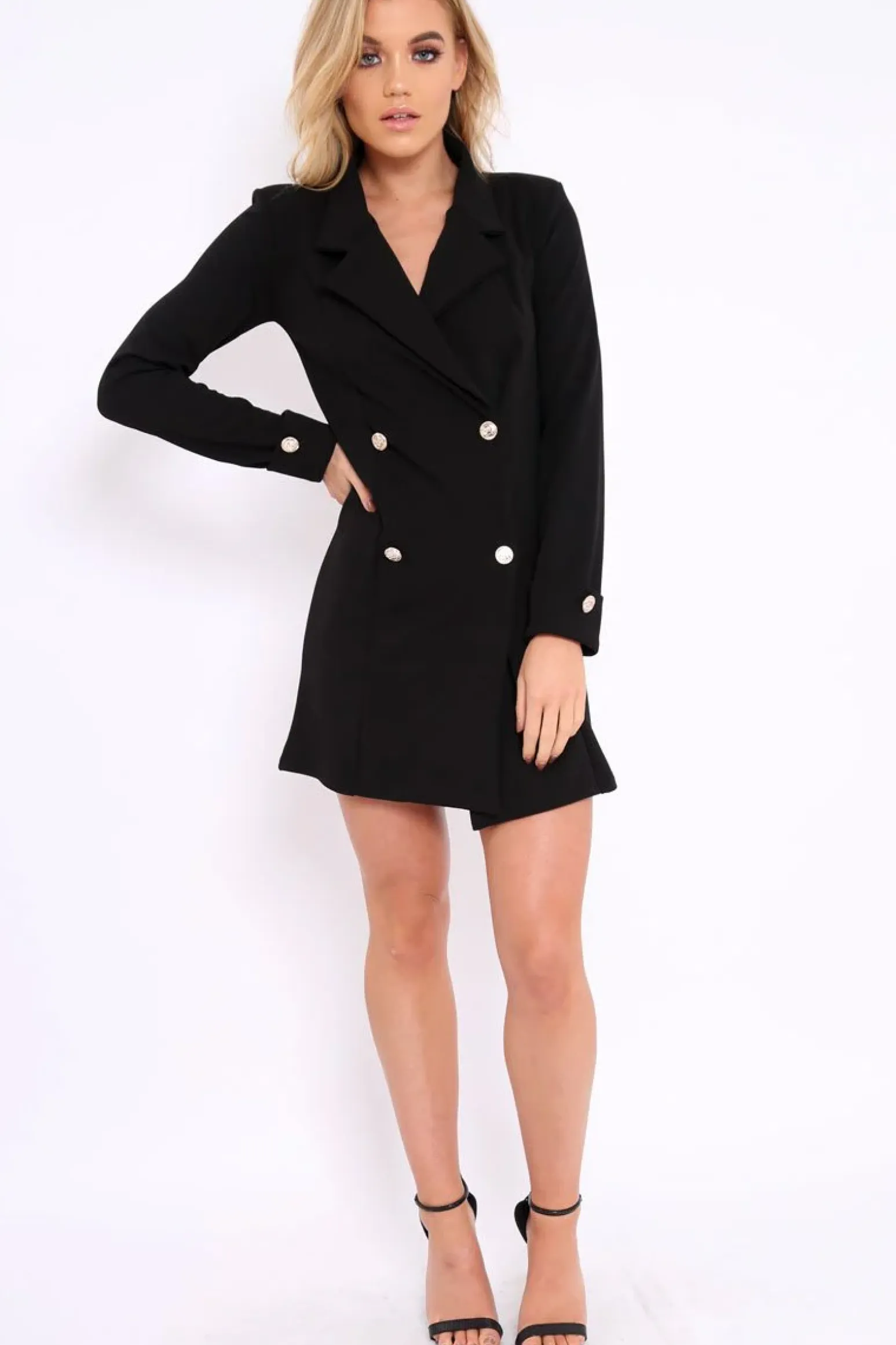 Rebellious Fashion Black Blazer Dress - Maura