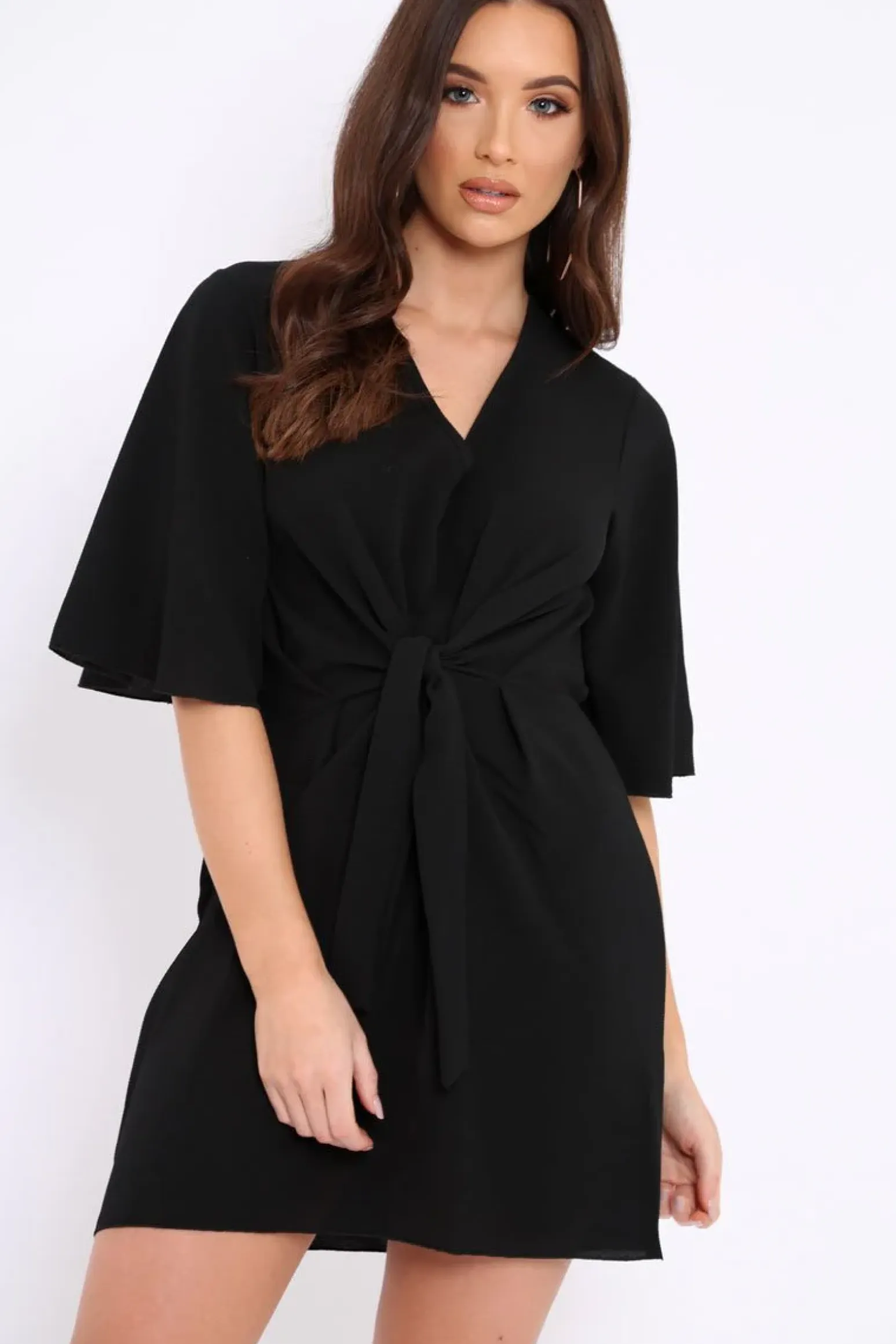 Rebellious Fashion Black Bow Tie Dress - Teagan