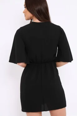 Rebellious Fashion Black Bow Tie Dress - Teagan