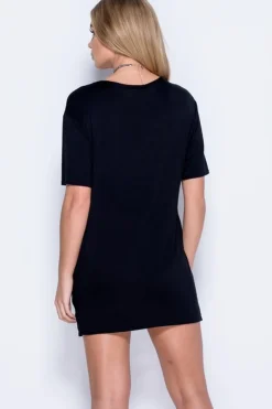 Rebellious Fashion Black Boy Bye Slogan T-shirt - Leela