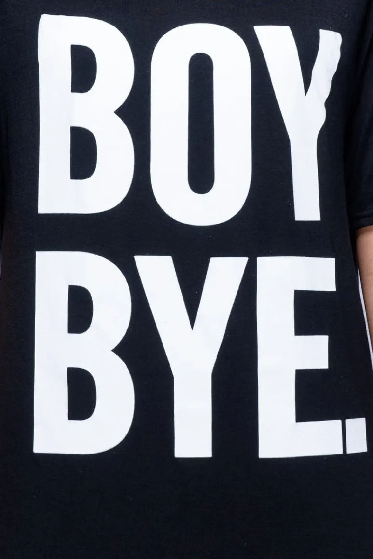 Rebellious Fashion Black Boy Bye Slogan T-shirt - Leela