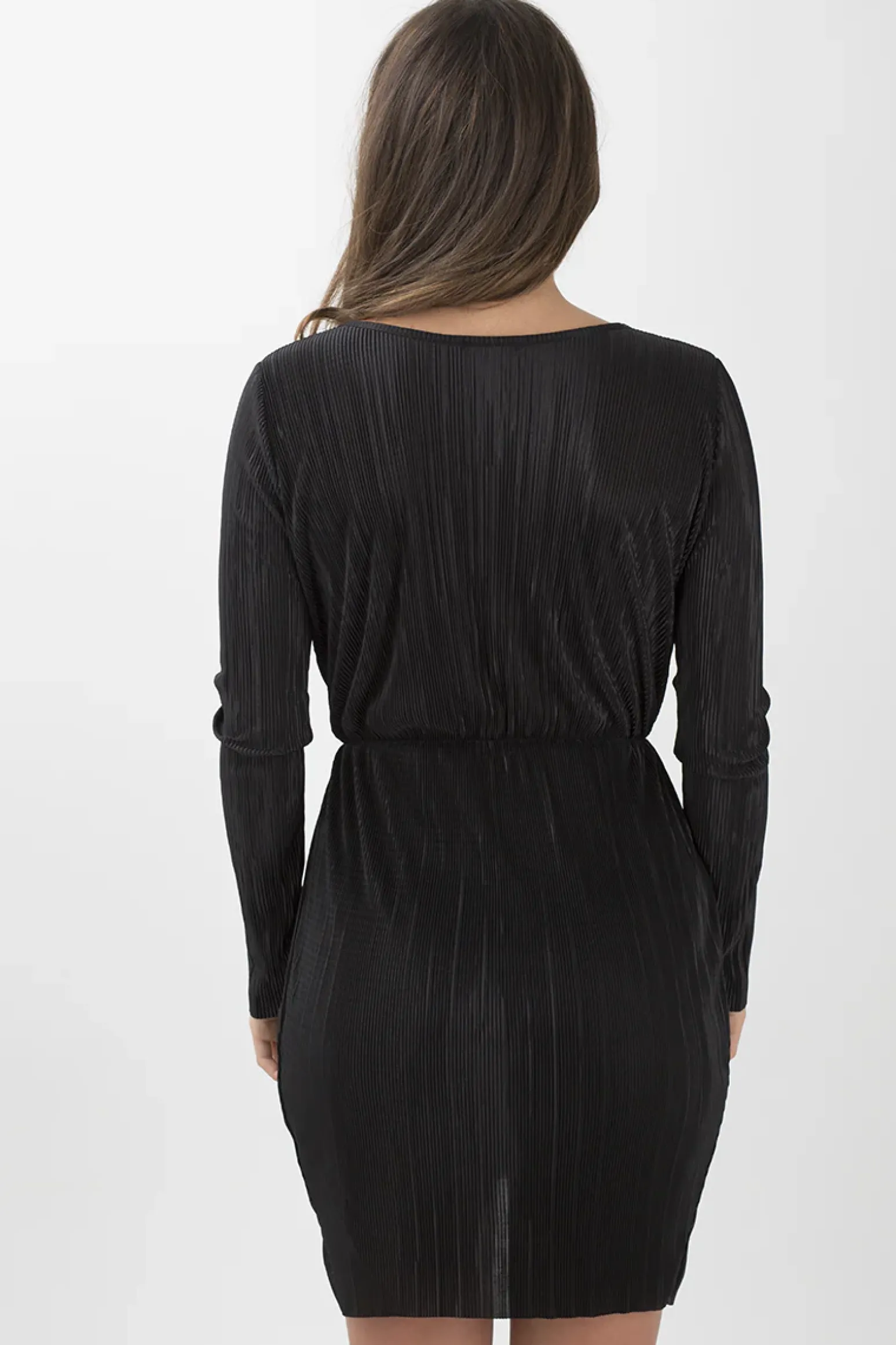 Rebellious Fashion Black Cross Over Pleated Dress - Blossom