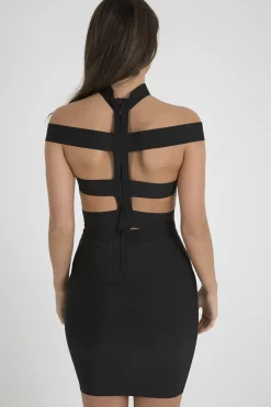 Rebellious Fashion Black Cut Out Bandage Dress - Ainsley