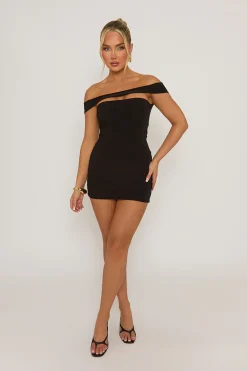 Rebellious Fashion Black Cut Out Bandeau Mini Dress - Aksana