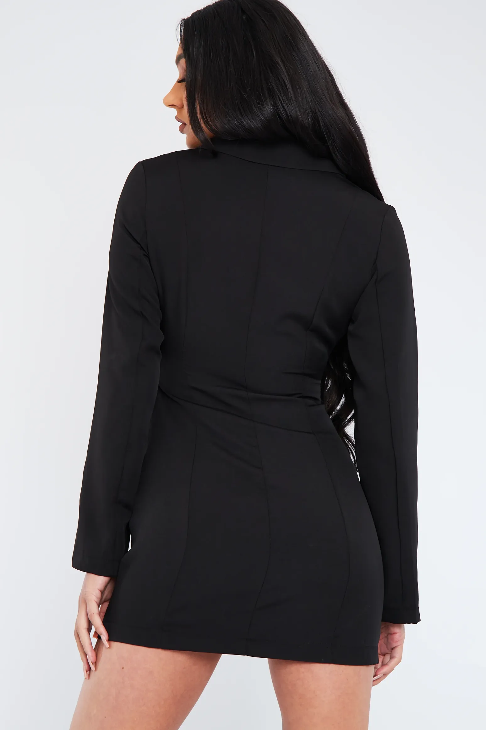 Rebellious Fashion Black Cut Out Blazer Dress - Braydee